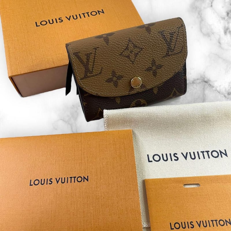 美品】ルイヴィトン 折り財布 ポルトモネ ロザリ モノグラム  