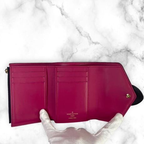 【美品】LOUIS VUITTON ルイヴィトン 3つ折り財布 ポルトフォイユ ポンヌフ コンパクト スムースカーフレザー