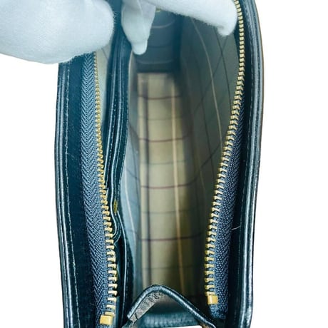 【美品】バーバリー レザー セカンドバッグ 黒