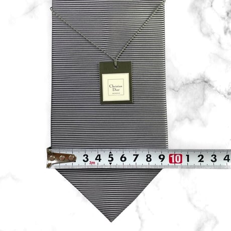 【210】未使用に近い！Dior ネクタイ ハイブランド ボーダー柄 青 ビジネス