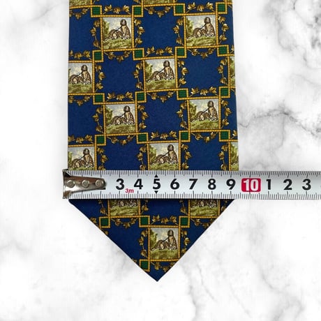 【215】クリスチャン ディオール ネクタイ ハイブランド 規則柄 青 ビジネス
