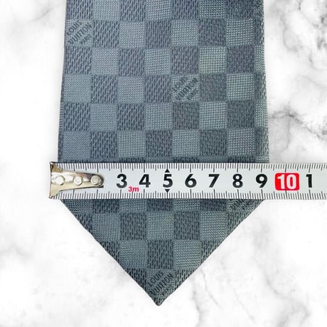 【177】LOUIS VUITTON ルイヴィトン ネクタイ ダミエ グレー ハイブランド ビジネス