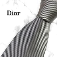【210】未使用に近い！Dior ネクタイ ハイブランド ボーダー柄 青 ビジネス