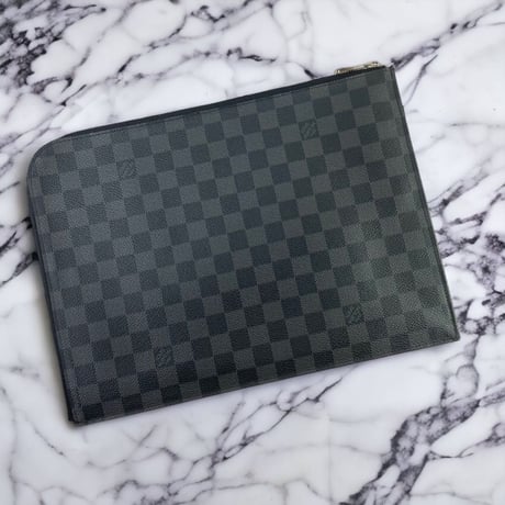 【美品】LOUIS VUITTON ルイヴィトン ダミエグラフィット ポシェットジュール GM クラッチバッグ
