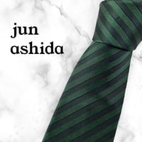 【245】Jun Ashida ネクタイ ハイブランド 規則柄 緑 ビジネス