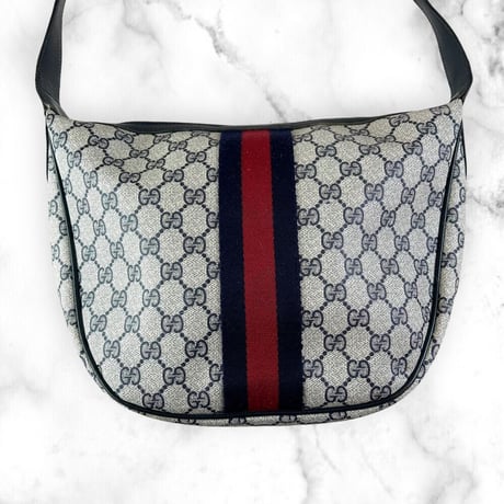 【良品】GUCCI ショルダーバッグ シェリーライン GG柄 ハーフムーン