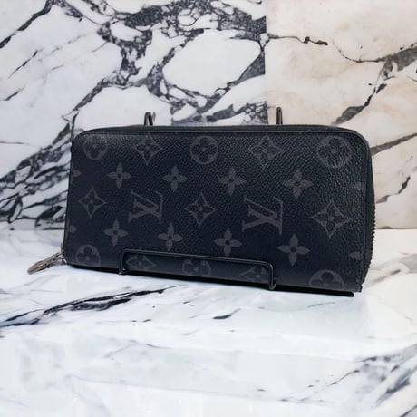 【美品】ルイヴィトン モノグラム エクリプス ジッピー ウォレット 長財布 黒