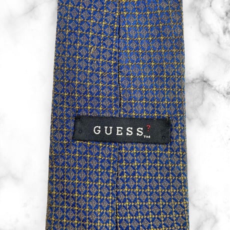 【226】GUESS ネクタイ 青 規則柄 ハイブランド ネクタイ