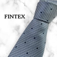 【214】FINTEX ネクタイ ハイブランド ドット柄 青 ビジネス