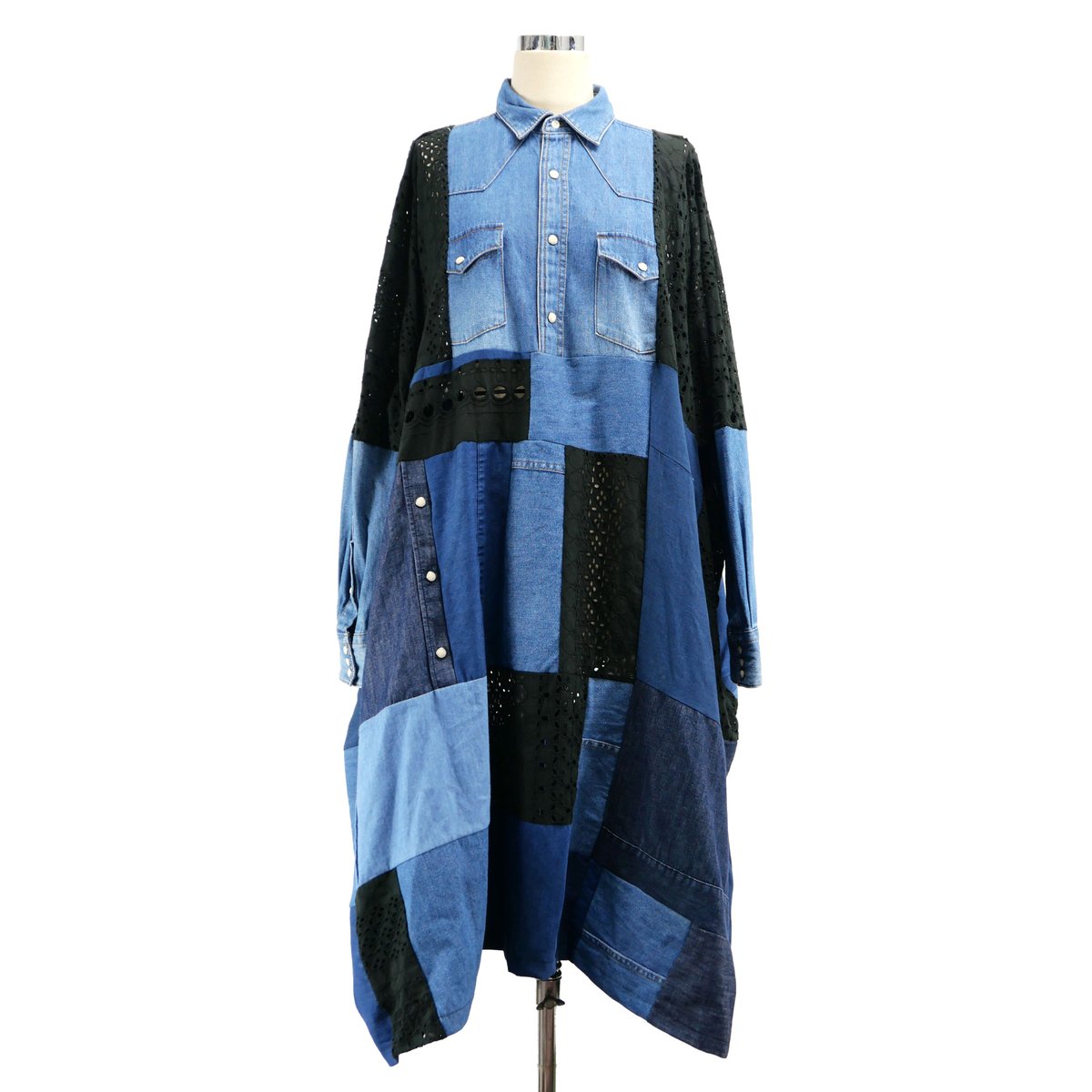 IZ REMAKE NO.60K デニムリメイクワンピース▶リナコ◀ デニムレースワンピース(リメイク) | LOWRUNDER ONLINE SHOP