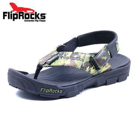 FlipRocks（フリップロックス）フリップフロップ グリーン カモフラージュ 25cm～30cm アウトドアサンダル スポーツサンダル トレッキングシューズ