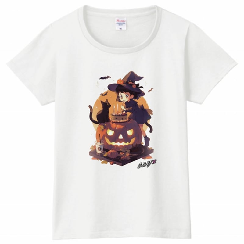 魔女っ娘と黒猫:Tシャツレディース(ホワイト) | クラージェ2 魔女っ娘と黒猫:Tシャツレディース(ホワイト) | クラージェ2