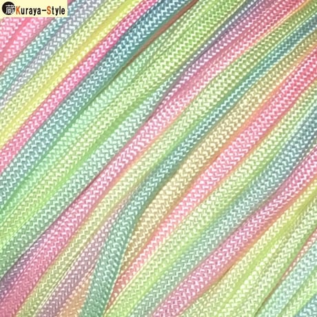◆レインボーパラコード／オーロラパラコード／4mm／7芯／1m〜15ｍカット販売◆