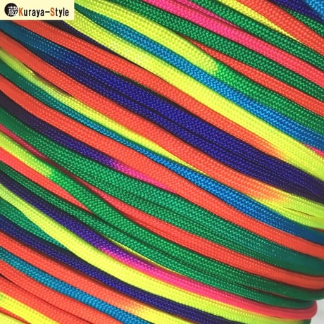 ◆レインボーパラコード／オーロラパラコード／4mm／7芯／1m〜15ｍカット販売◆