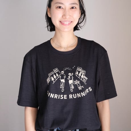 SN  SRI.RAMANA.RITA .YOGUE×sn RUNNING Printed S/Sleeve T-Shirt Sky Grey