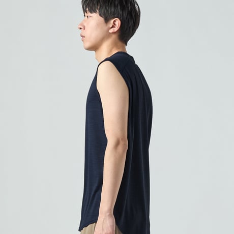 SN JP 140 Active Sleeveless Jet Black Melange/ユニセックス JP 140 アクティブ スリーブレス ジェットブラックメランジ