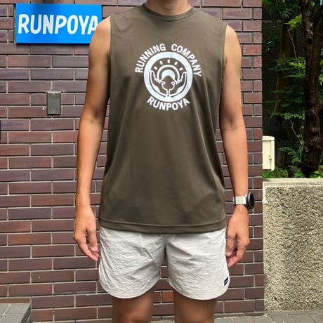 RUNPOYA オリジナル ノースリーブ 2024 khaki/White