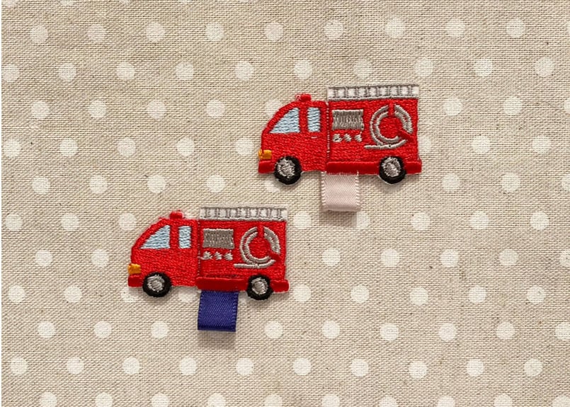 名札ワッペン 名札クリップ ハンドメイド 消防車 名札ワッペン 名札クリップ ハンドメイド 消防車