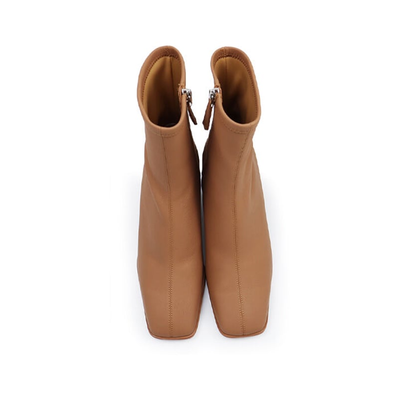 MOTO キャメルレザー プレーントゥ 26cm 美品 ストレッチレザーサイドジップブーツ 60 キャメル｜APOM186