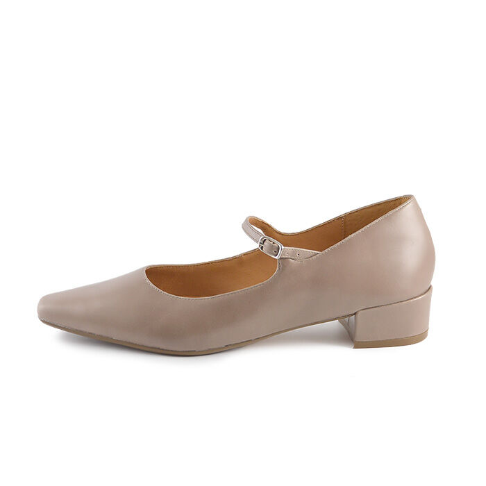 BIRKENSTOCK パンプス ベージュ メリージェーン ベージュ 25cm かかとが踏める2WAYメリージェーン4cm太ヒールパンプス