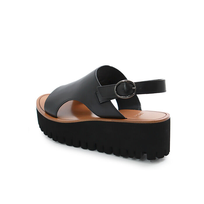 PRADA◆レザー ストラップサンダル チャンキーソール メタルロゴ Prada キルティング レザーサンダル | ブラック | FARFETCH JP