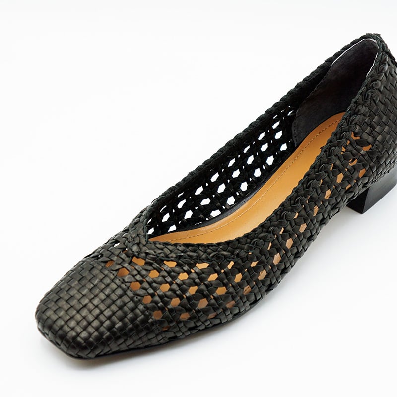 【DUNE LONDON】ホープフル クロコ型押し レザー パンプス レザーメッシュパンプス 30 ブラック|APOM160 | APOM ONLINE