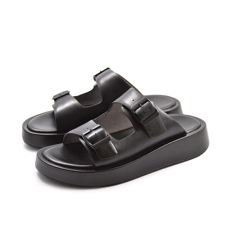 アートを纏う【HERMES】ケルベラ35 プラットフォームサンダル プラットフォームサンダル 35 ブラック|APOM249 | APOM ONLINE