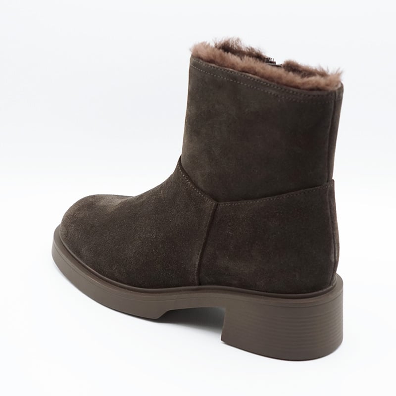 ウォータープルーフムートンブーツ 45 ダークブラウンスエード