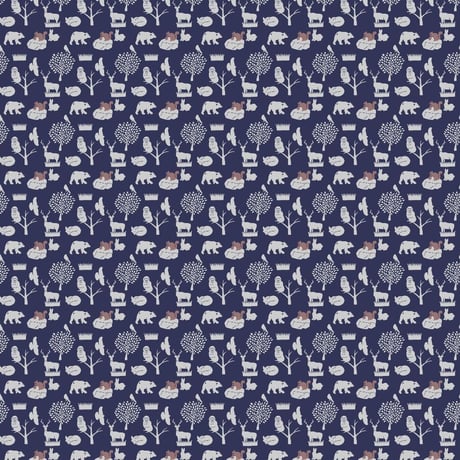 【ハーフ】animal NAVY コットンファブリック