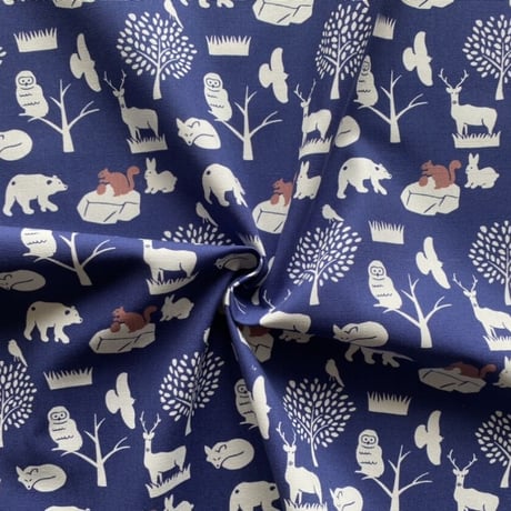 【ハーフ】animal NAVY コットンファブリック