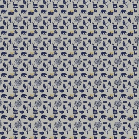【シングル】animal GRAY コットンファブリック