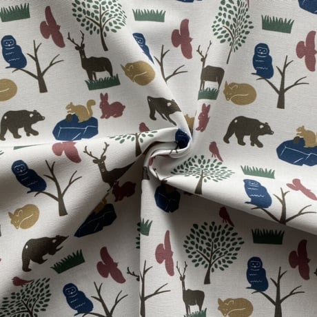 【ハーフ】animal WHITE コットンファブリック