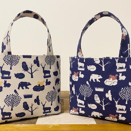 【ハーフ】animal NAVY コットンファブリック