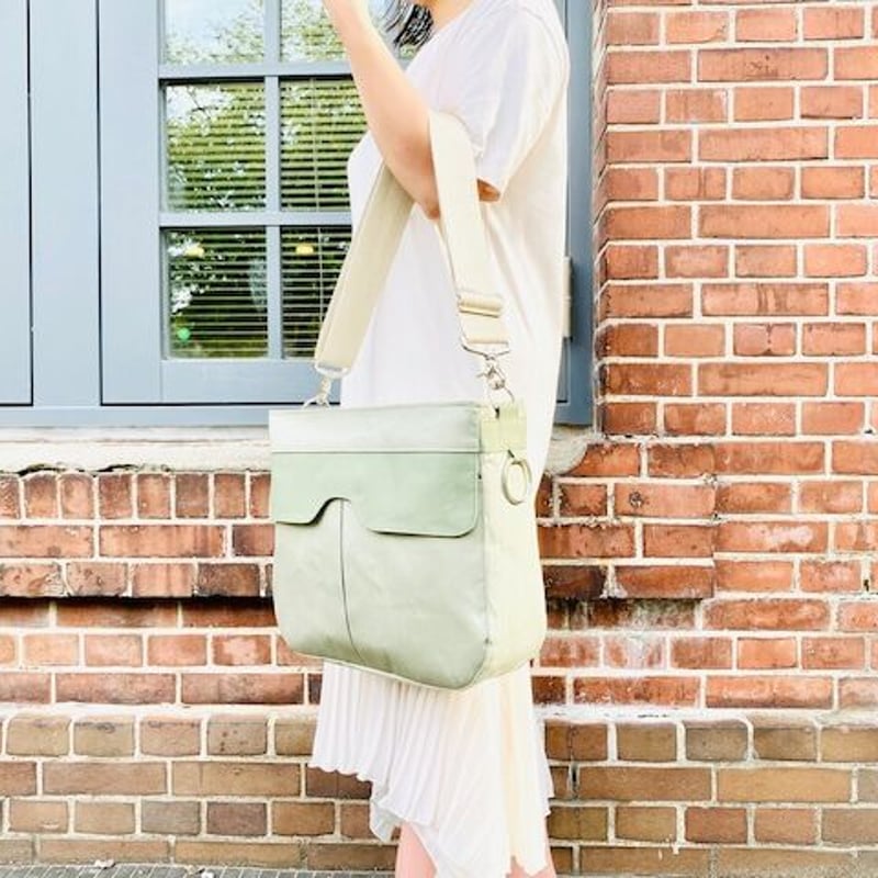 タック入りトートバッグパネル生地ポケットオーダーページ