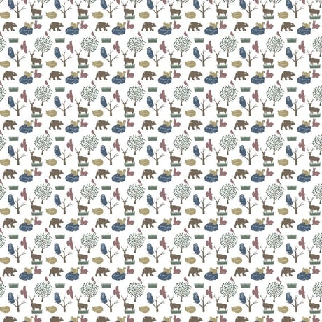 【ハーフ】animal WHITE コットンファブリック