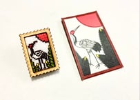 1月札『松に鶴』ブローチ