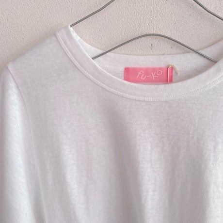 フーコ　コットンフレアスリーブT ・ホワイト