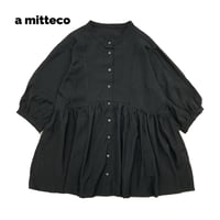 接触冷感　切替ギャザー　前開き　ふわっとブラウス　【ブラック】　M~Lサイズ　レディース