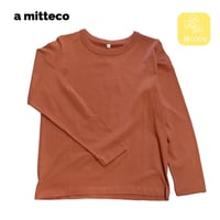 USAコットン100％　ベーシック　クルーネック　長袖　Tシャツ　Mサイズ　Lサイズ　【オレンジ】