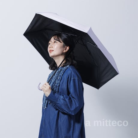 晴雨兼用　FRP骨　バイカラー 折り畳み日傘　50cm　【ブルー×ブラック】　紫外線対策　雨傘　おしゃれ
