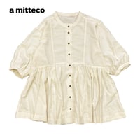 接触冷感　切替ギャザー　前開き　ふわっとブラウス　【アイボリー】　M~Lサイズ　レディース