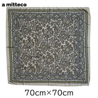 微光沢　ツイル　プリント　クラシカル　スカーフ　70cm　フラワー　ペイズリー 　【グレー/ペイズリー】