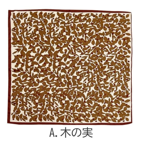 微光沢　ツイル　プリント　クラシカル　スカーフ　70cm　フラワー　ペイズリー 　【グレー/ペイズリー】