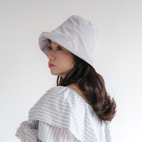 UVカット　ナイロン　キャスケット　ハット　【アイボリー】　紐付き 　帽子　サイズ調節テープ付き　レディース