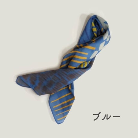 爽やか　ナチュラルプリント コットン＆シルクスカーフ
