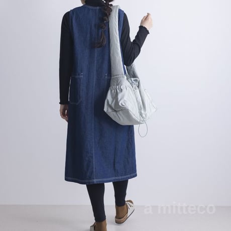 デニム　コットン　ツイル　ジレ　ワンピース　M~Lサイズ　オールシーズン　レイヤード
