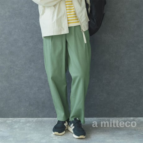 馴染みやすい　ベーシック　ストレッチ　ストレート　パンツ　【カーキ】　M~Lサイズ