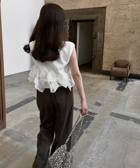 ribbon shirring vest