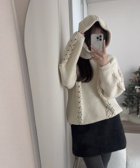 hood knit set