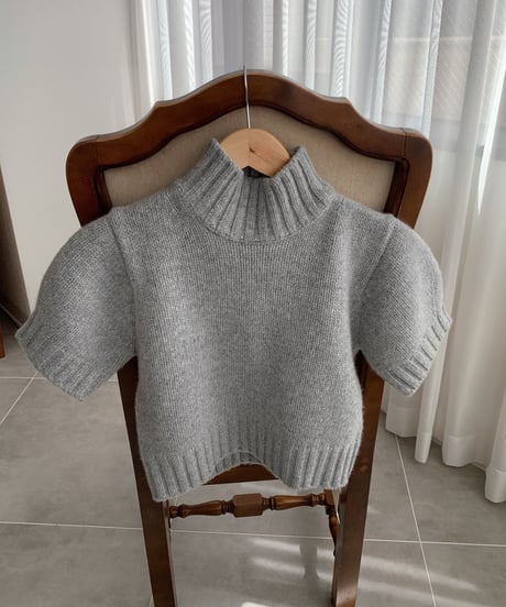 high neck half knit